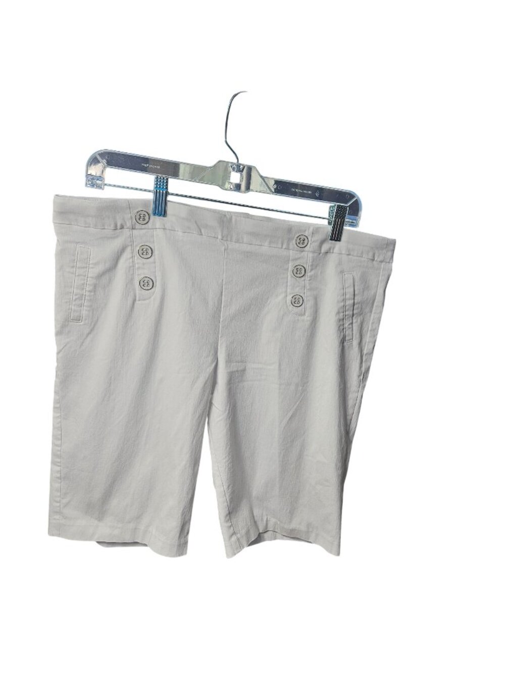 White Soho Apparel Ltd Womens Button-Front High-Waisted Shorts XL Rayon Nylon Sp